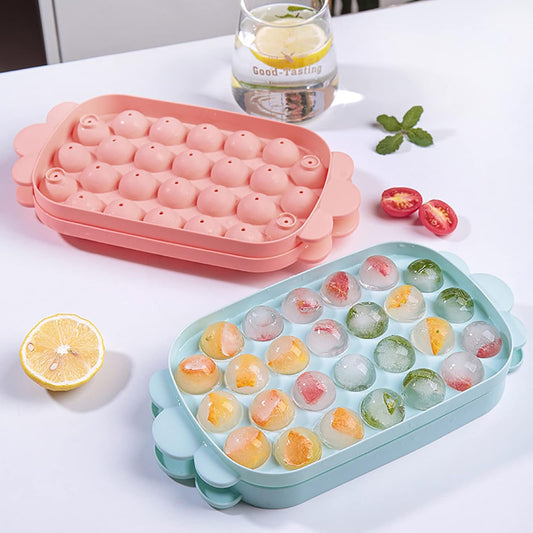 Ice Candy Mould Round Ice Cube Tray with Lid