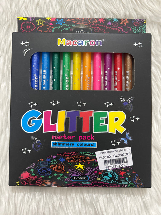 Glitter Marker Pen (Set of 12)