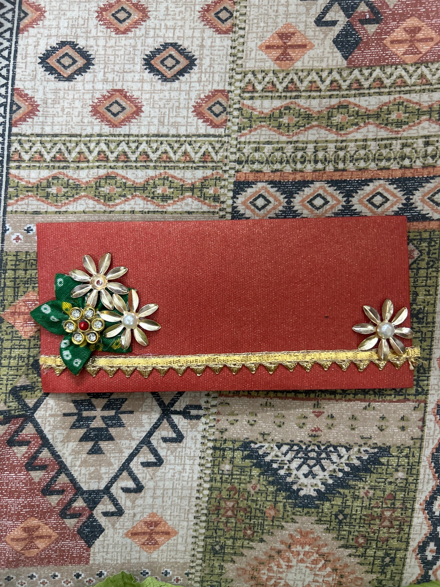 Money Envelope Red With Gota Dori Pattin