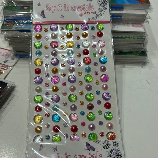 Sticker Crystal Round Multi Colour