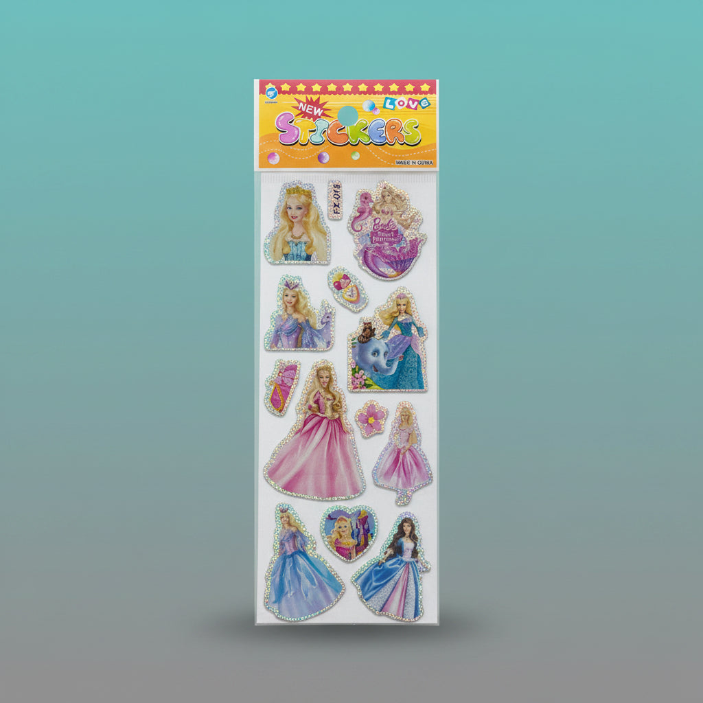 MRP10 Stickers sheet by Gift Hub Mart with holographic princess designs
