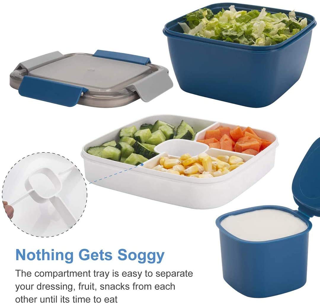 4 Compartment Lunch Box 1.1L Leakproof Air Tight