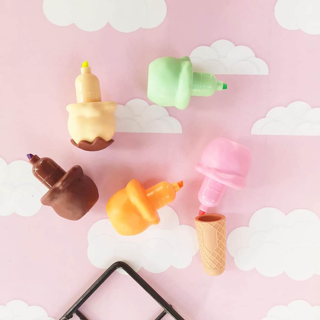 Ice Cream Cone Shape Highlighter Pack of 5