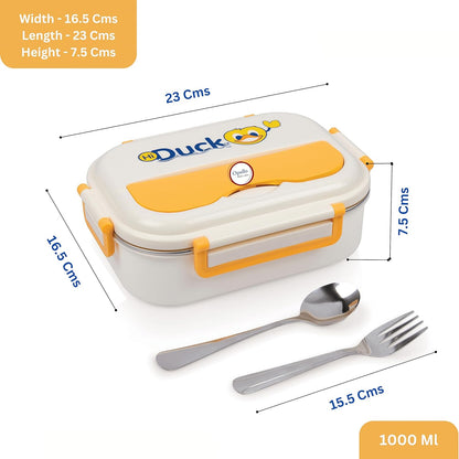 GIBO Duck 3 Section Stainless Steel Bento Lunch Box for Kids