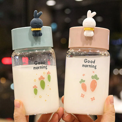 Fancy Rabbit Glass Water Bottle 340ML