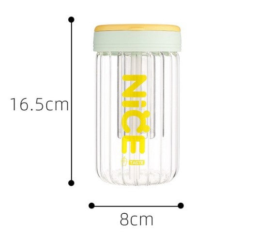 Fruit Water Tumbler with Stainless Steel Infuser with Straw 520ML