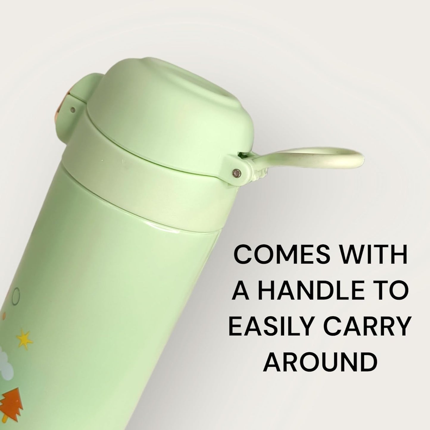 GIBO Insulated Water Bottle Push Button 350ML Cartoon Theme