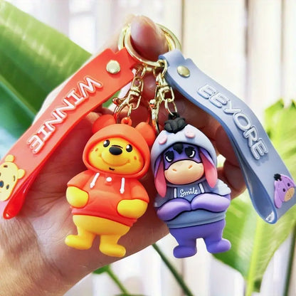 Disney Characters 3D Rubber Keychain with Wristband