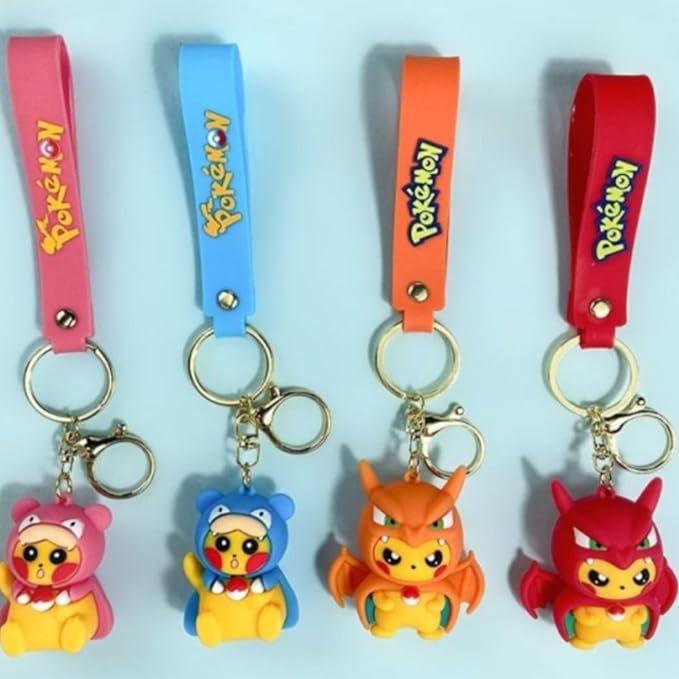 Pokemon 3D Character Rubber Keychain with Wristband