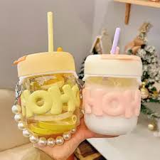 Gibo 2in1 Glass Sipper Bottle HOHO 400ML