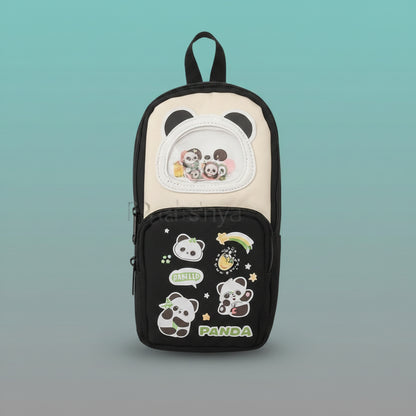 3 Pocket Panda Black Pencil Case by Gift Hub Mart