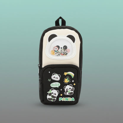 3 Pocket Panda Black Pencil Case by Gift Hub Mart