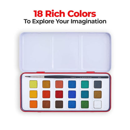Camel Artists' Water Colour Cakes 18 Shades