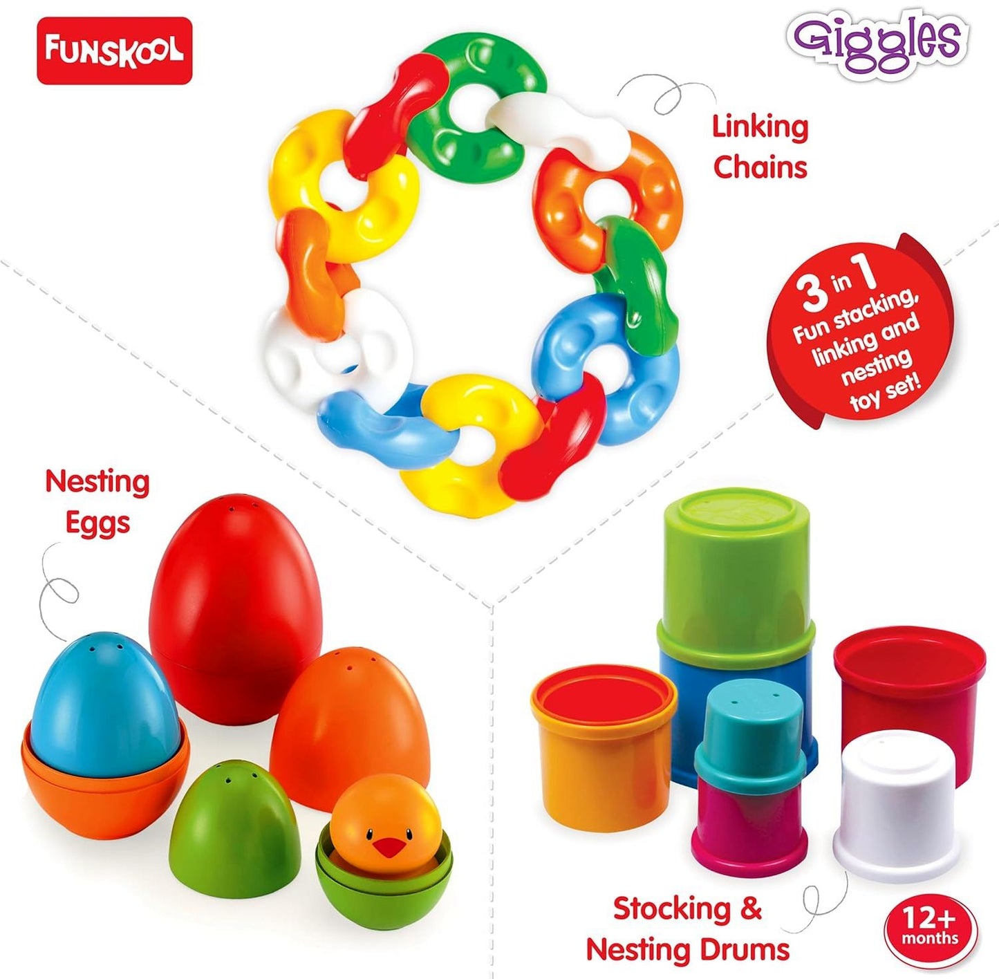 Giggles LINK STACK N NEST TOY SET (12+ M)