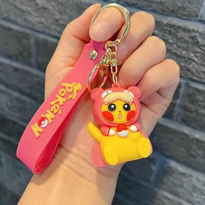 Pokemon 3D Character Rubber Keychain with Wristband