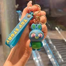 Toy Story Cartoon 3D Character Rubber Keychain with Wristband