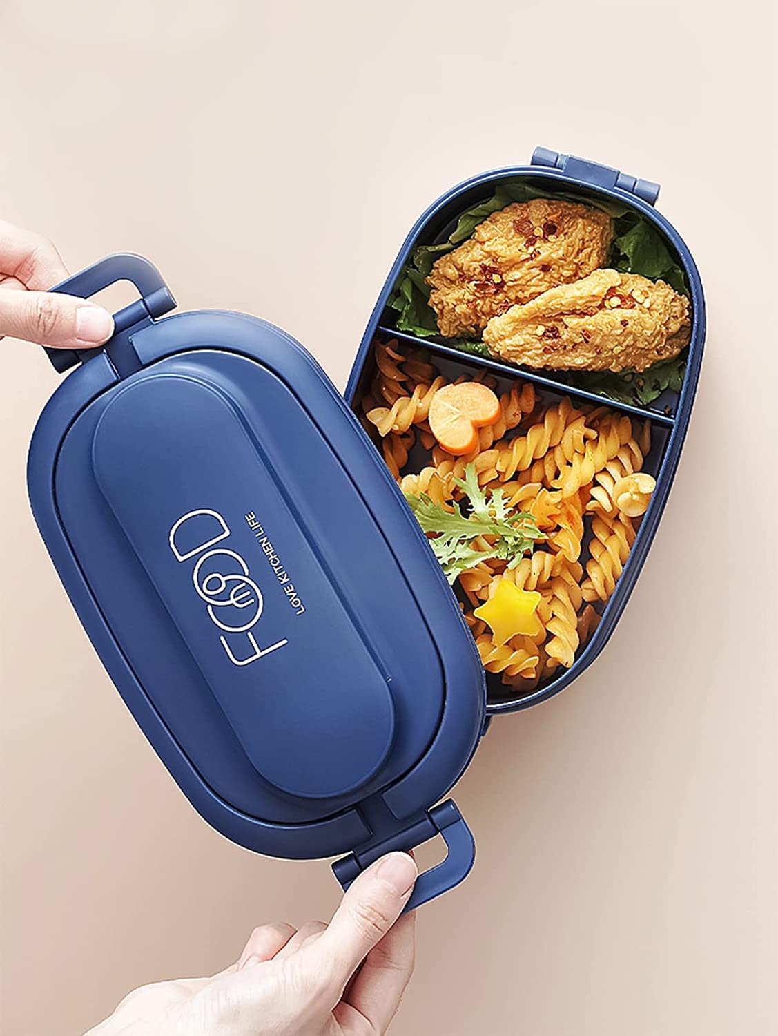 GIBO 2 Layer Leakproof Bento Lunch Box with Cutlery & Handle 1550ML