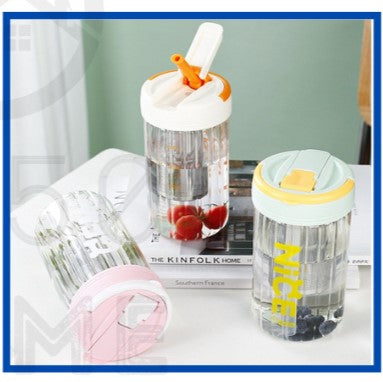 Fruit Water Tumbler with Stainless Steel Infuser with Straw 520ML