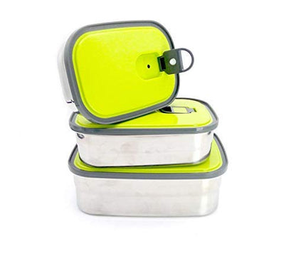 Stainless Steel Air Tight Containers Lunch Box Set of 3