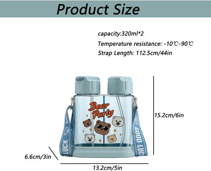 Gibo 2 Section Divider Telescope Water Bottle for Kids 640ML