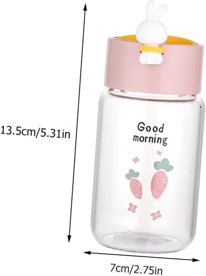 Fancy Rabbit Glass Water Bottle 340ML