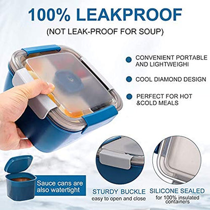 4 Compartment Lunch Box with dip container leakproof (Gibo) by Gifthubmart