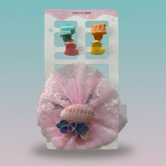 4 Mini Clutcher & Net Flower Pin Combo by Gift Hub Mart