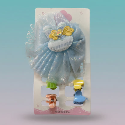 4 Mini Clutcher & Net Flower Pin Combo by Gift Hub Mart