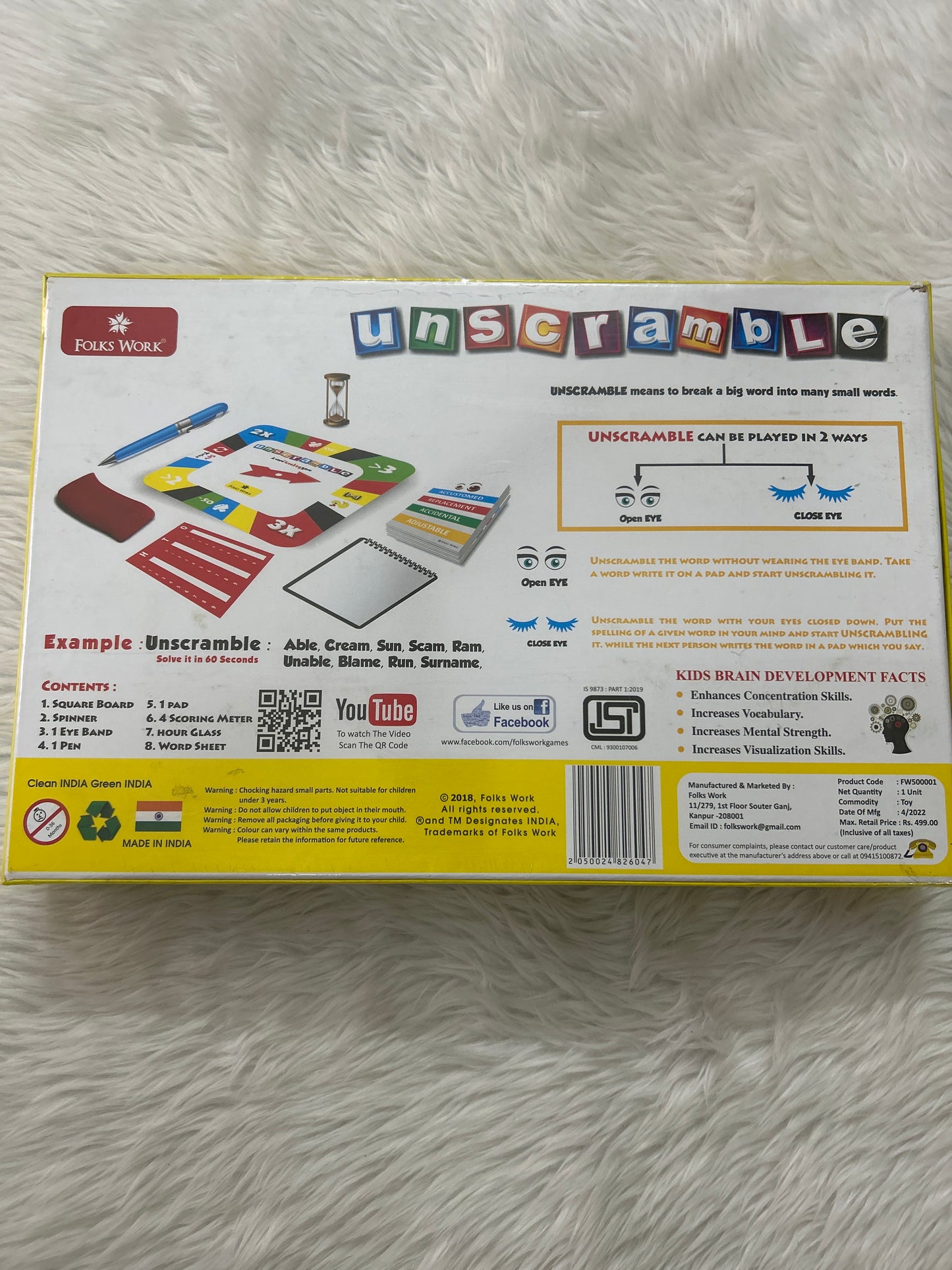 FOLKS WORKS UNSCRAMBLE 8+