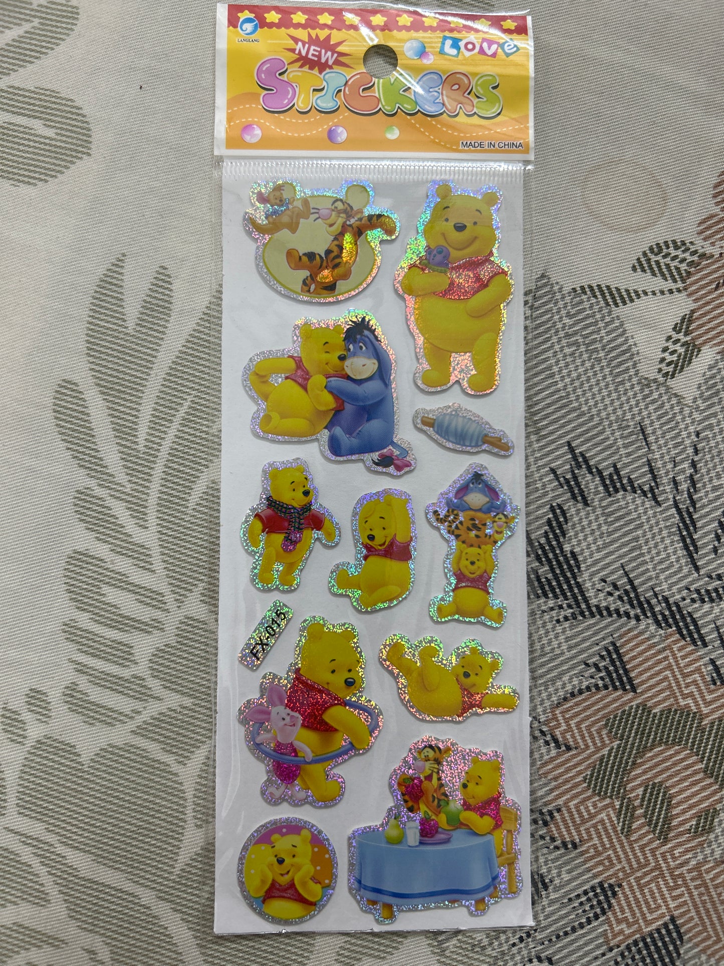 MRP10 Stickers by Gift Hub Mart – holographic colorful Winnie the Pooh character sticker set