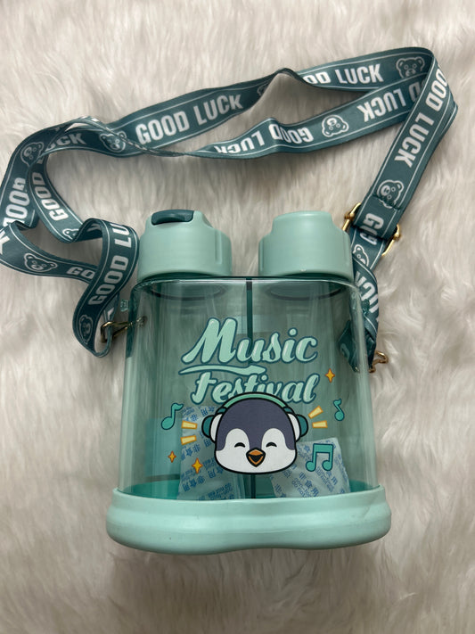 Music Festival 2 Section Water Bottle for Kids 640ML