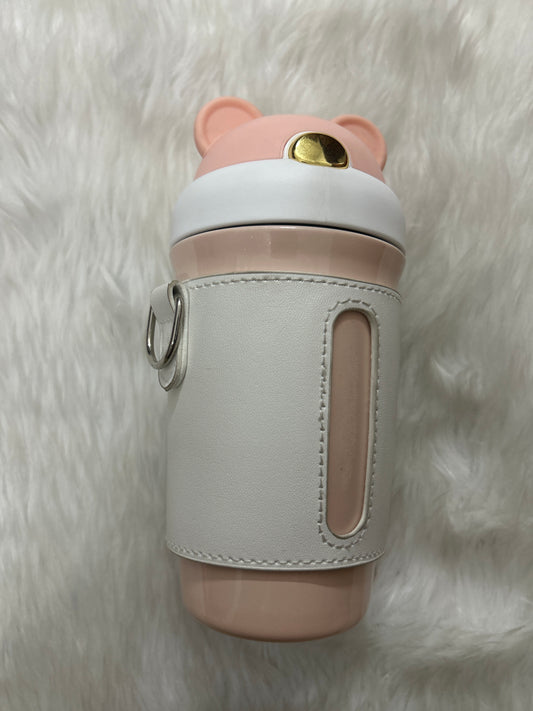 Leather Covered Insulated Sipper Bottle 450Ml