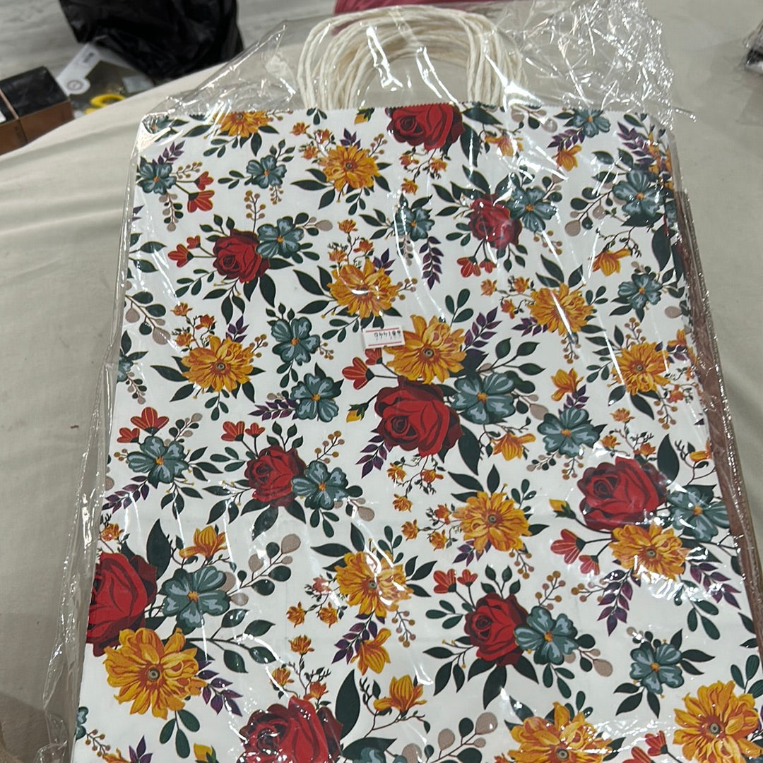 Floral Print Paper Bag