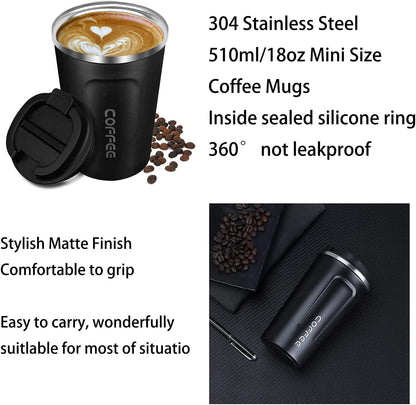 Leakproof Stainless Steel Insulated Coffee Sipper Temperature Bottle 510ml