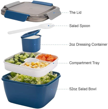 4 Compartment Lunch Box 1.1L Leakproof Air Tight