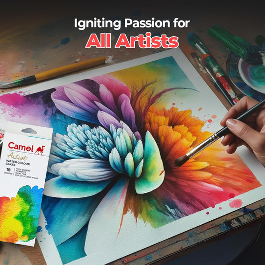 Camel Artists' Water Colour Cakes 18 Shades