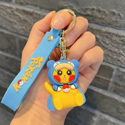 Pokemon 3D Character Rubber Keychain with Wristband