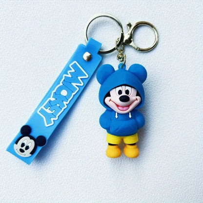 Disney Characters 3D Rubber Keychain with Wristband