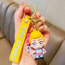 Toy Story Cartoon 3D Character Rubber Keychain with Wristband