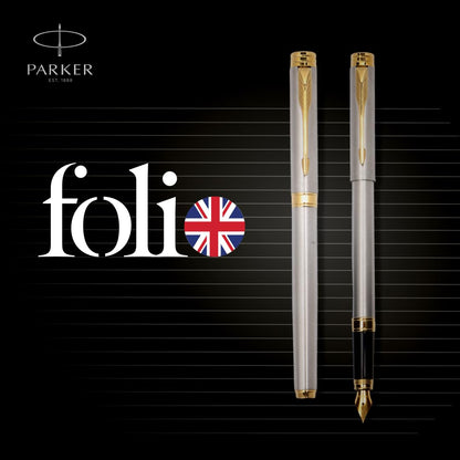 Parker Folio SS Gold Trim Fountain Pen