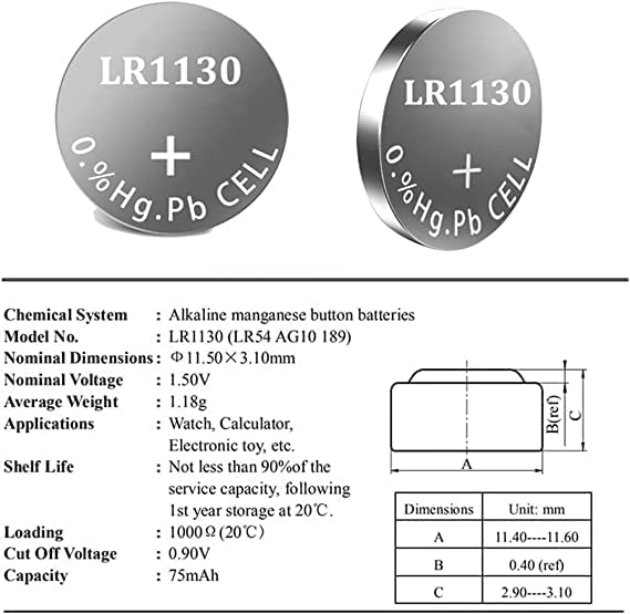 Coin Battery 1.5V AG10