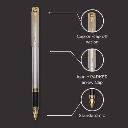 Parker Folio SS Gold Trim Fountain Pen