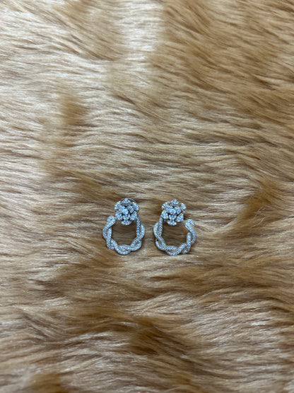 Diamond Studded Gold Plated Earrings