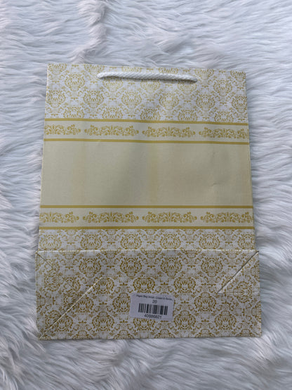 Paper Bag Small Cream & Golden Floral Print