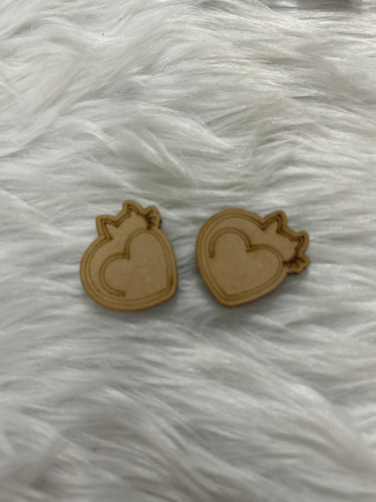 Premarked Mini MDF Painting - Kitty Heart