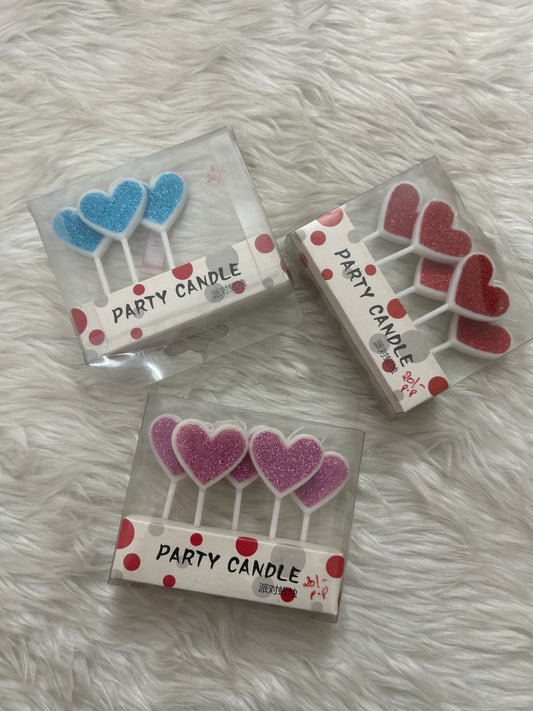Glitter Heart Candle