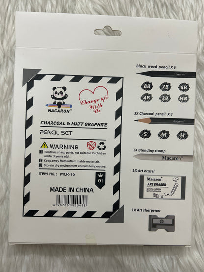 Macaron Charcoal & Matt Graphite Pencil Set