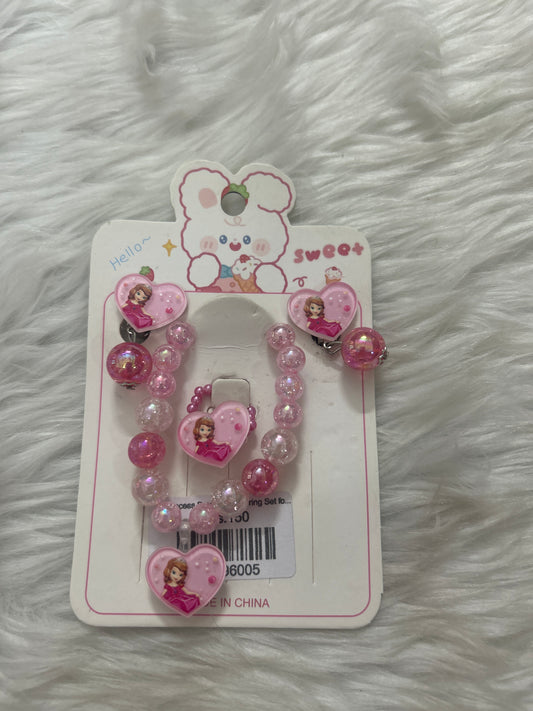 Princess Bracelet & Earring Set for Girls