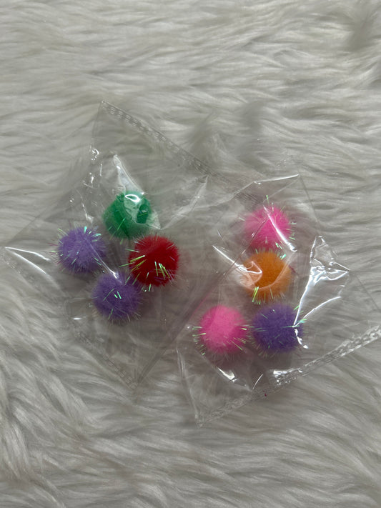 Pompom Glitter Set of 4