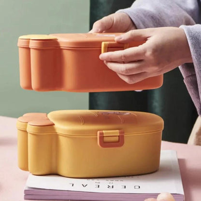 Fancy Carrot Shaped Lunch Box with Cutlery - 1000ML Three-Compartment Box